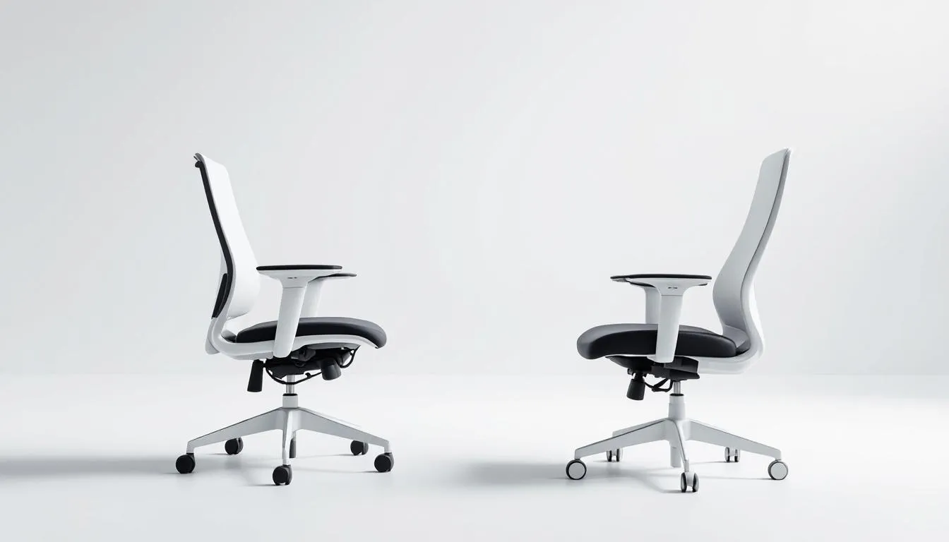 Comparing an ergonomic chair with a traditional office chair.