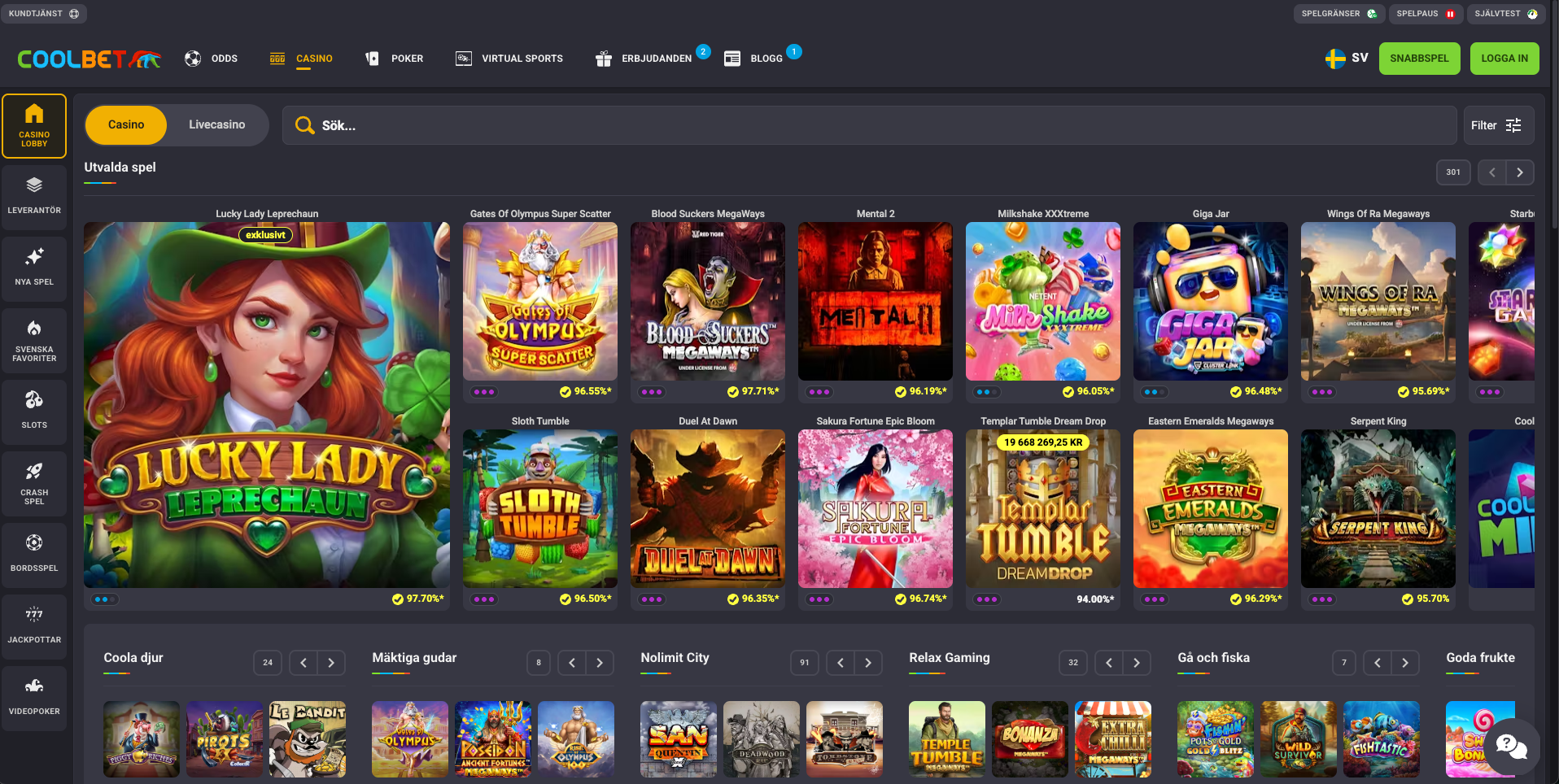 Coolbet casino startsida