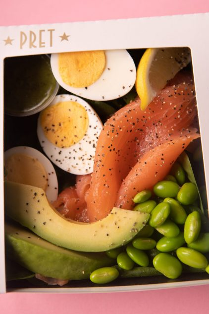 Commercial photo of a Pret a Manger salad box