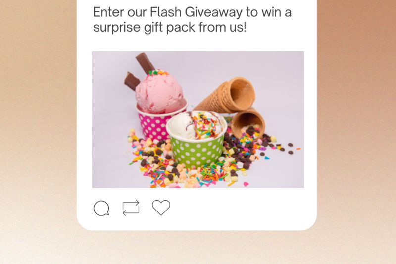 giveaways helps connect with desired community and helps you use Twitter for marketing your ice cream shop in best way