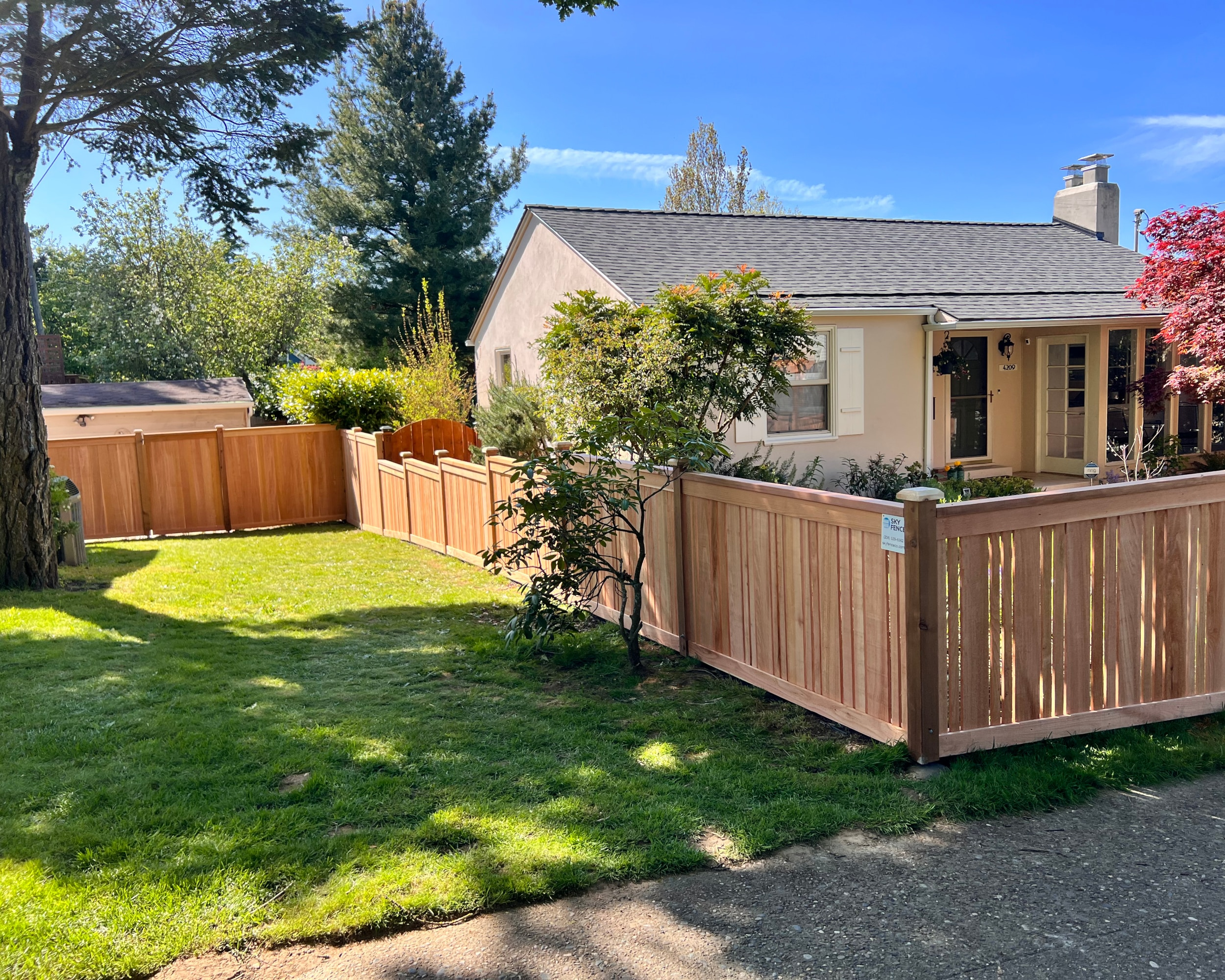 Cedar tone fence stain