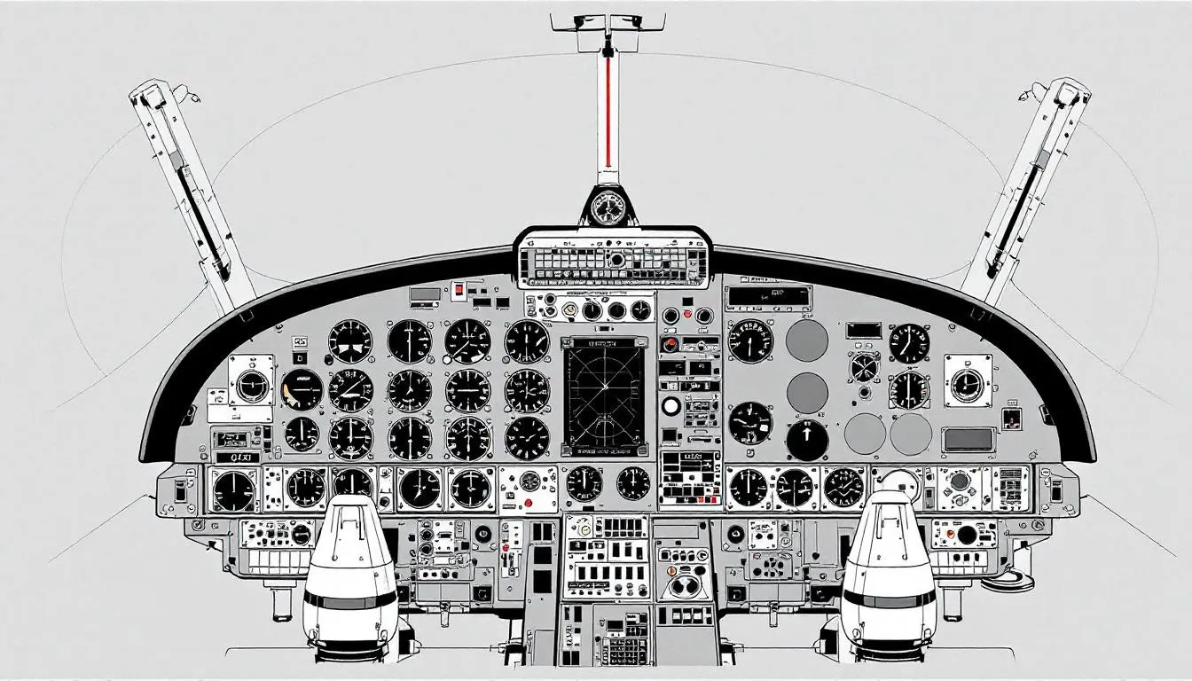 A cockpit view showcasing the required instruments for IFR flight.