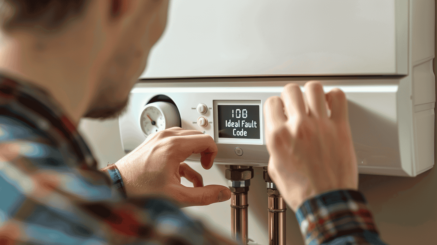 An illustration showing various boiler fault codes including fault codes for an ideal boiler.