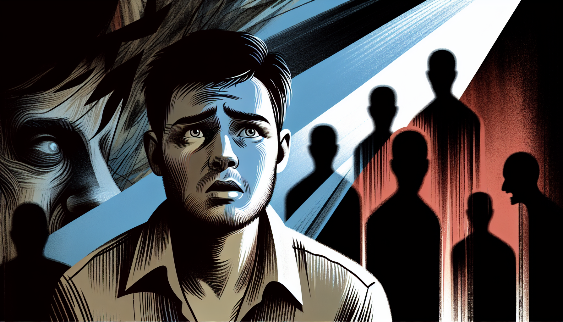 Illustration of a person experiencing anxiety and fear