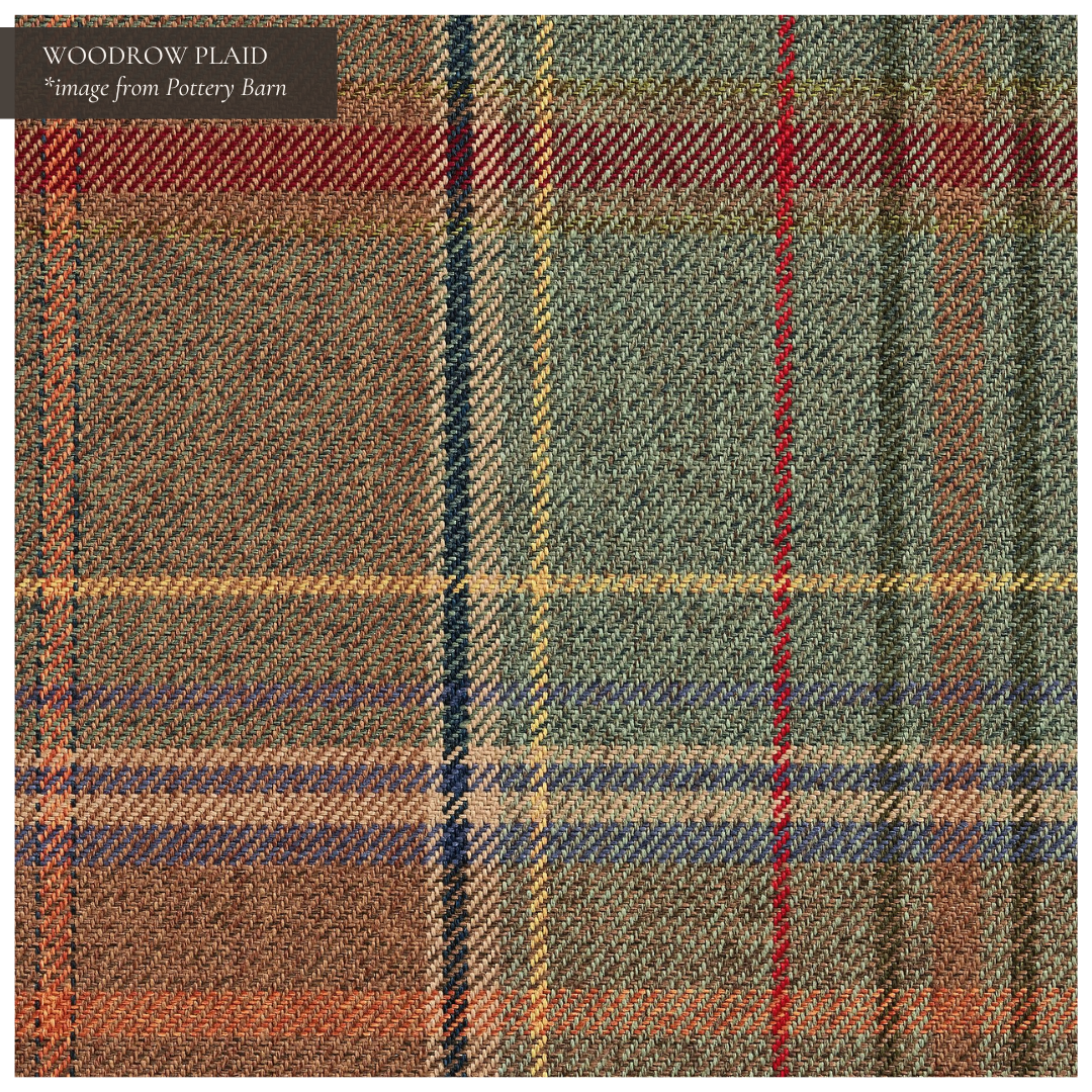 This rainbow plaid fabric is sold by the yard through Pottery Barn