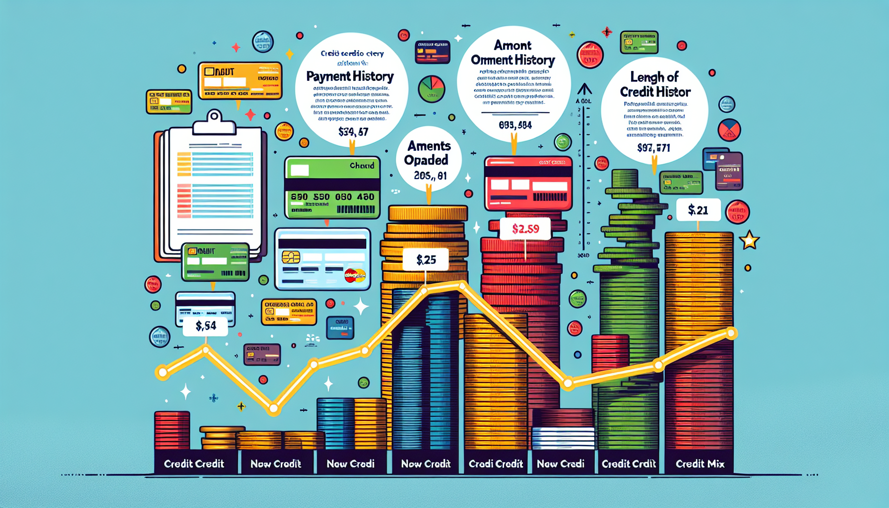 Visual representation of credit score factors