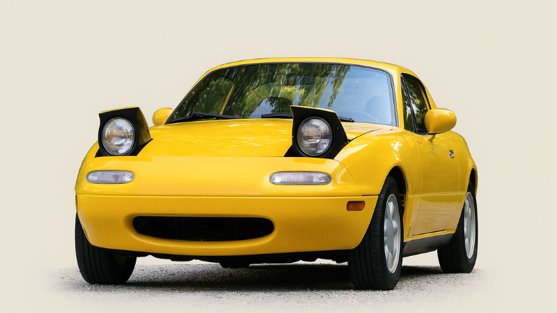 A Ford motor company car with pop up headlights
