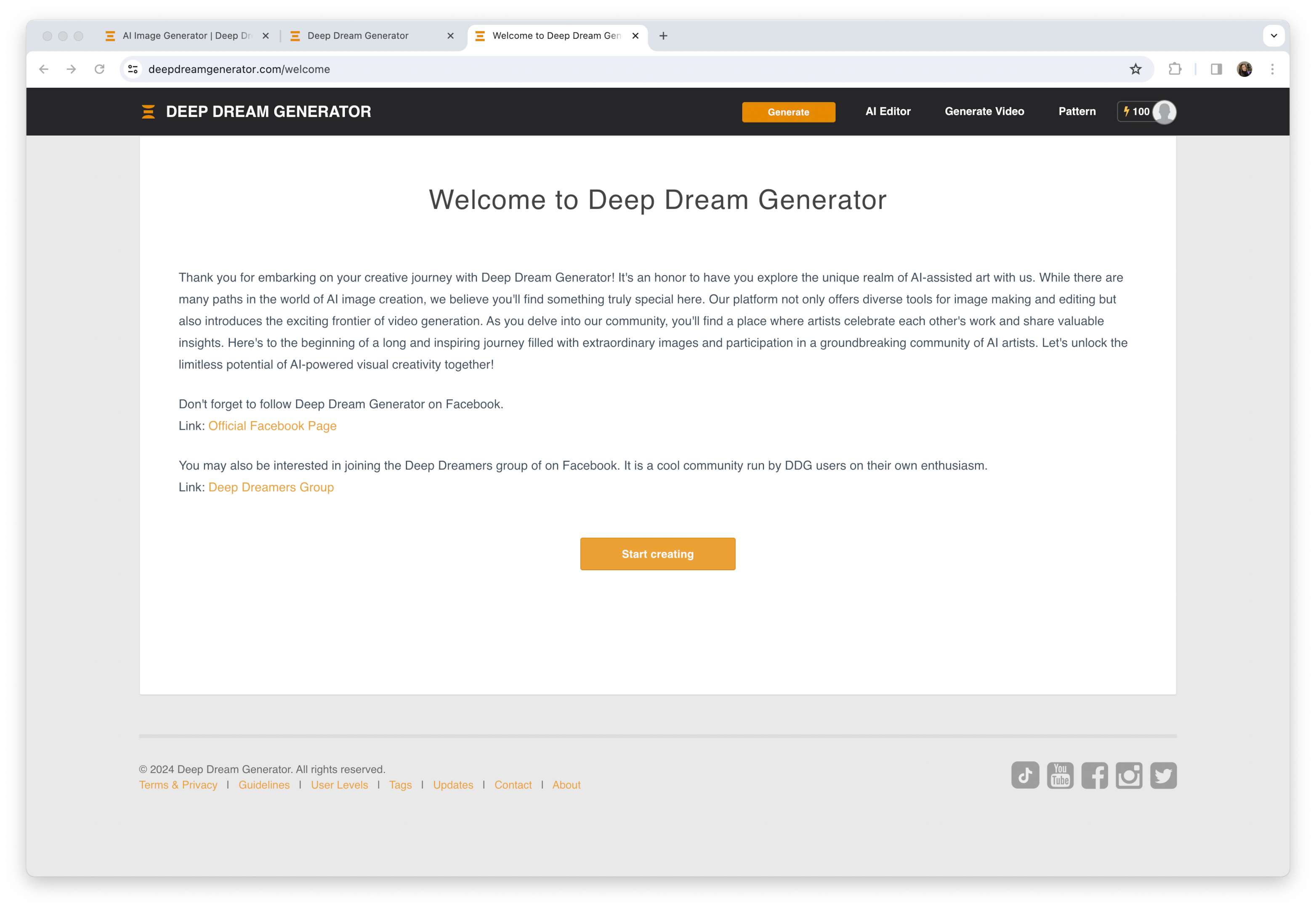  Deep Dream Generator account