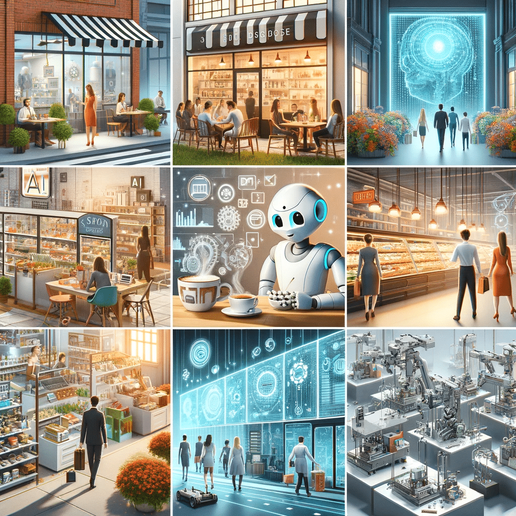 Collage de PYMEs exitosas gracias a IA. Información uso machine learning embargo Big data Datos solución big data compañía unión europea | Posiciona.Digital