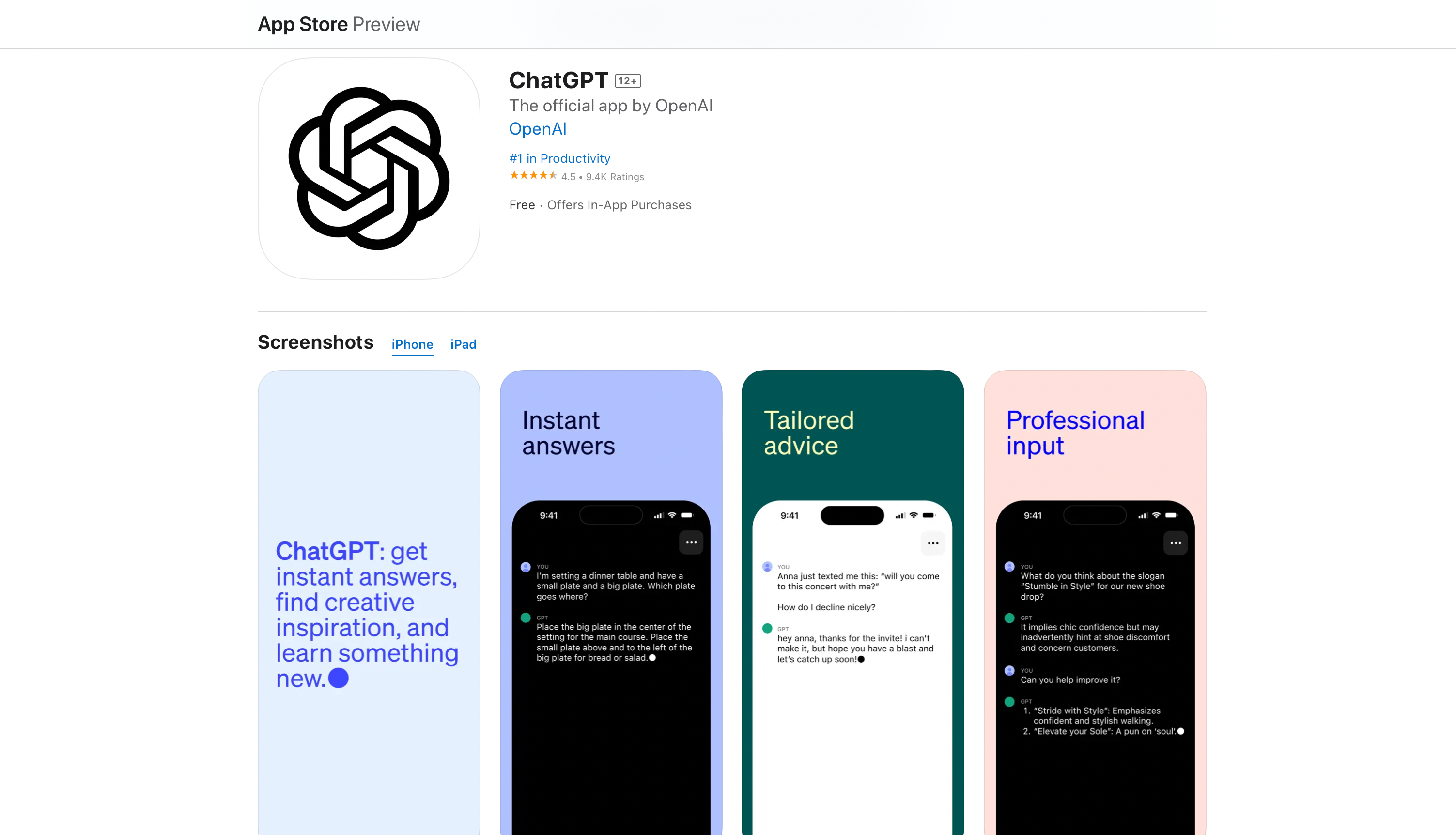ChatGPT IOS app