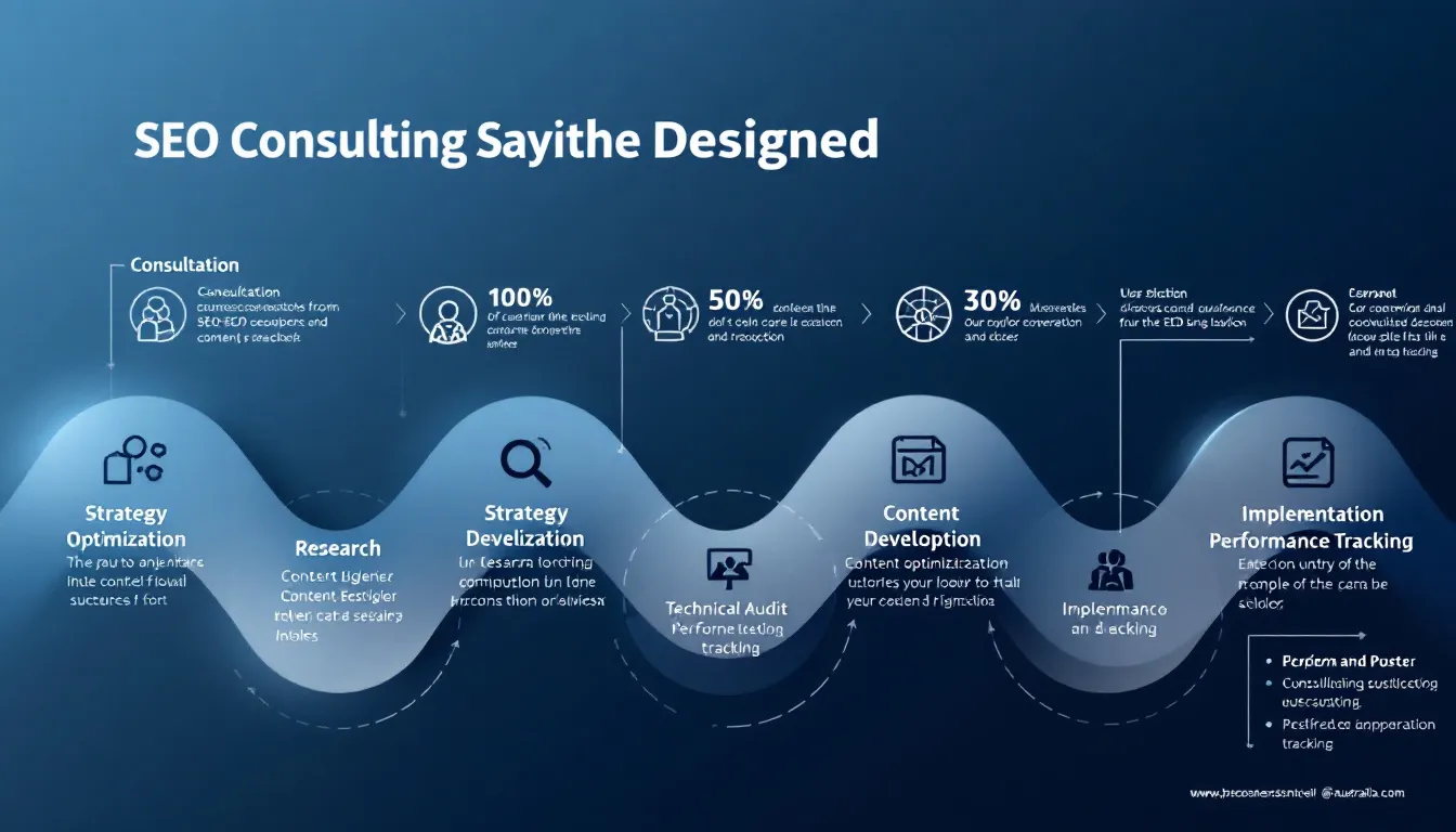 A step-by-step process of SEO consulting from consultation to implementation.