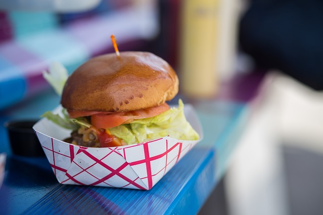 food truck, hamburger, cheeseburger