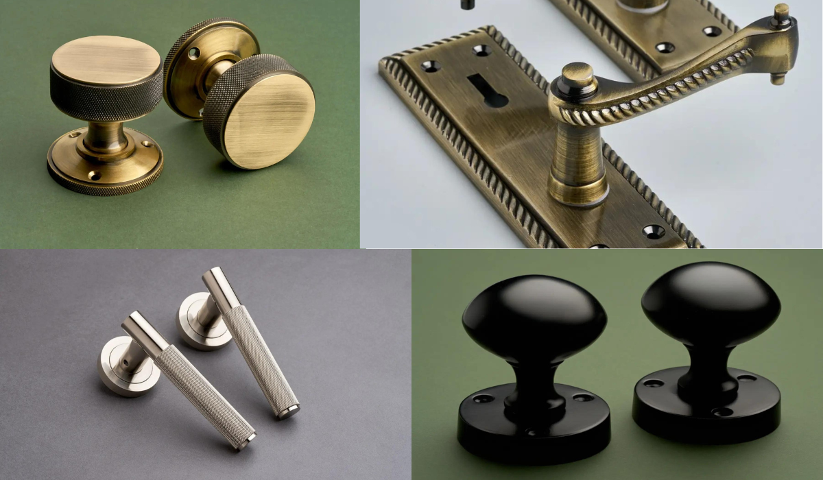 Internal door handles collection - door handles packs - different styles - on packplate and lever on rose
