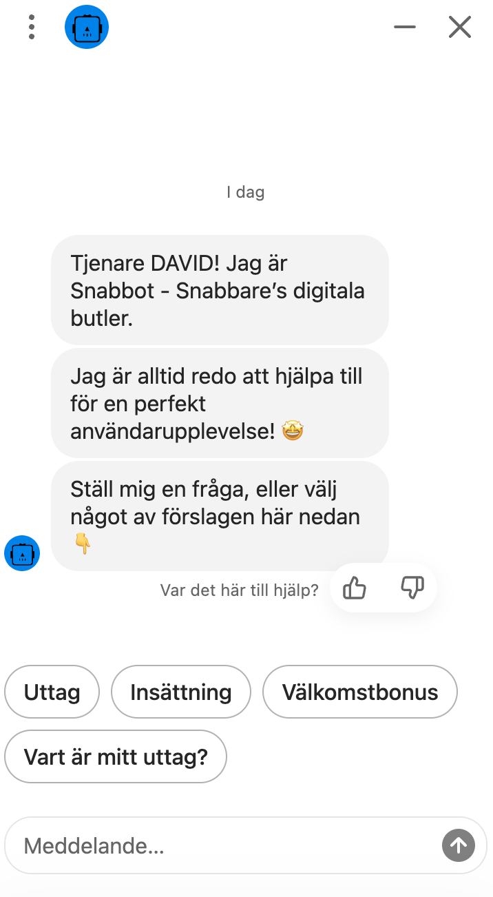 Snabbare support chatt