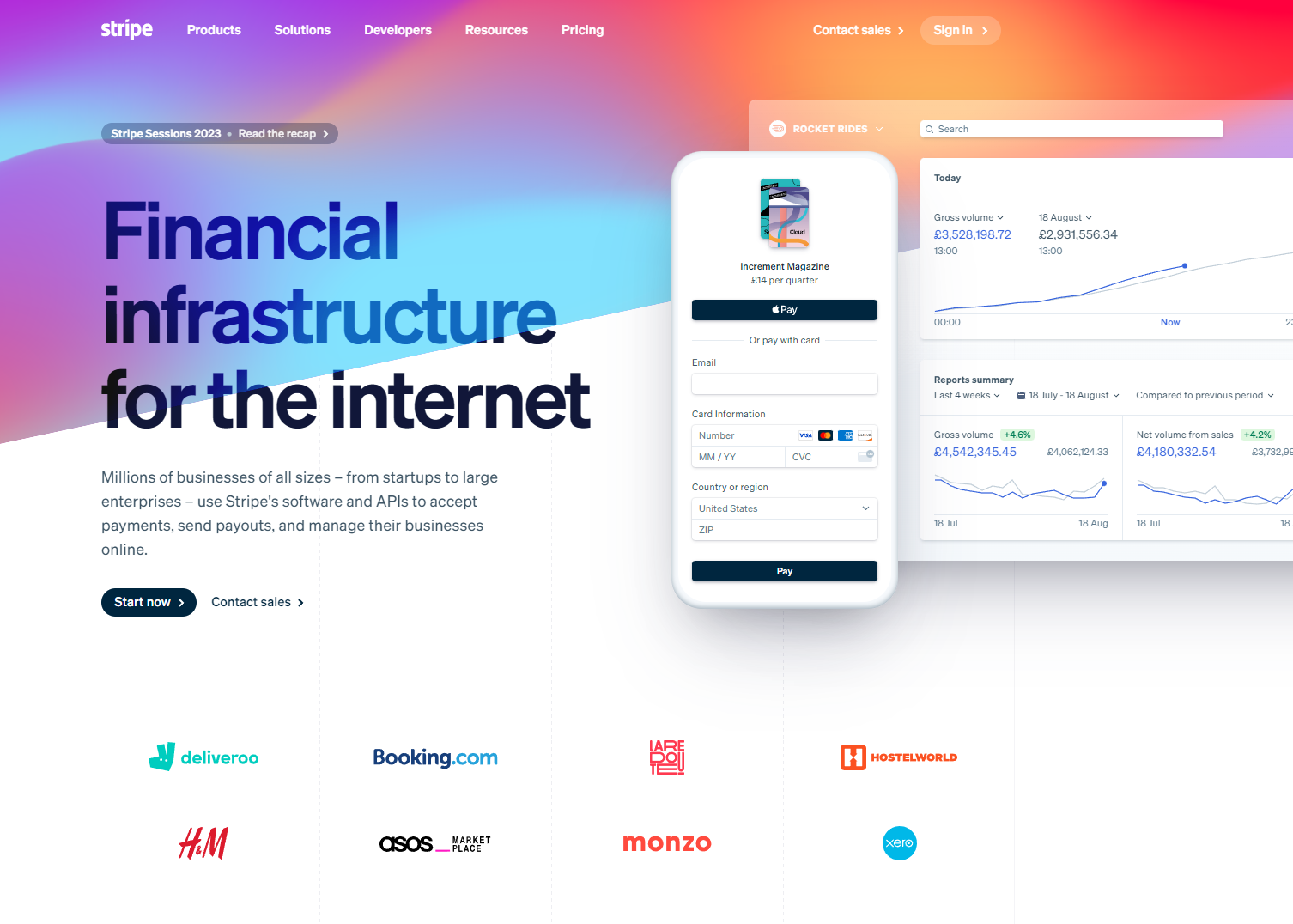 Image alt: Stripe supports payments, payouts, and financing.