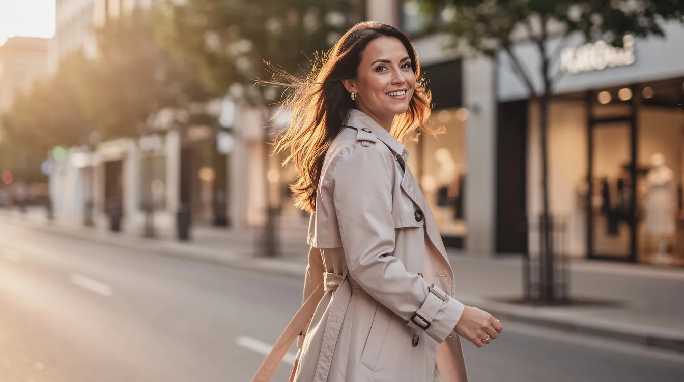 A woman is walking comfortably outdoors after her aesthetic appointment, showcasing her natural curves and the immediate results of a non-surgical butt lift procedure. She appears relaxed and confident, reflecting the minimal downtime associated with treatments like injectable dermal fillers and the personalized treatment plan that enhances her body's natural collagen production.