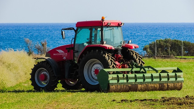 tractor, field, rural