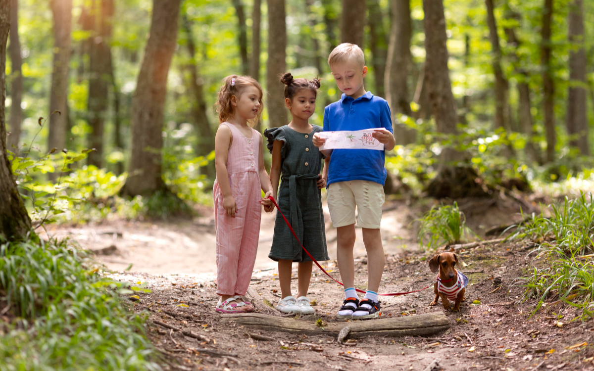 kids playing nature