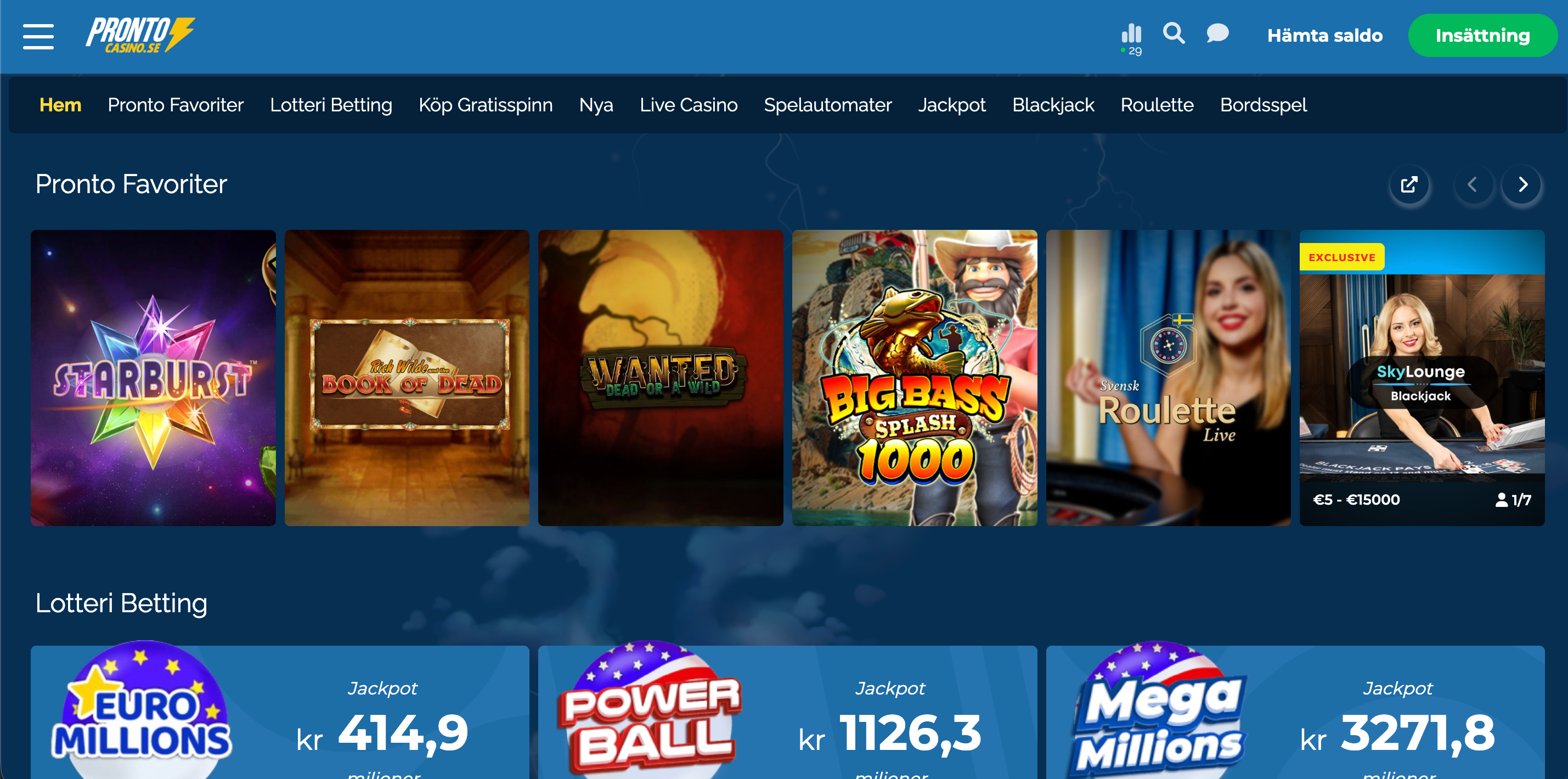 Pronto casino recension