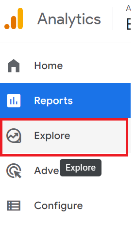 Explore dans la barre de navigation de Google Analytics.