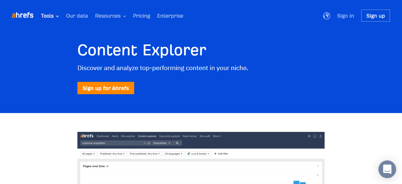 Ahrefs Content Explorer