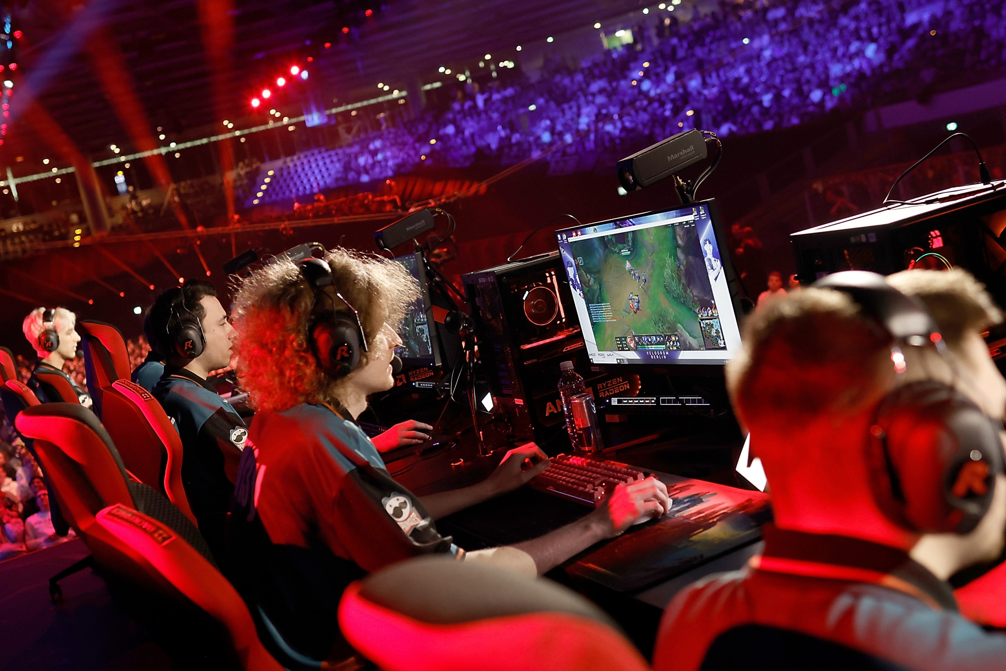 Player Johannes Werner alias Fun K3Y from Eintracht Spandau plays with his teammates at the e-sports show event Red Bull League Of Its Own. 