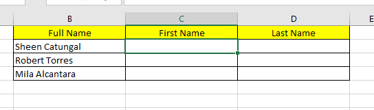 Split Names Using Functions