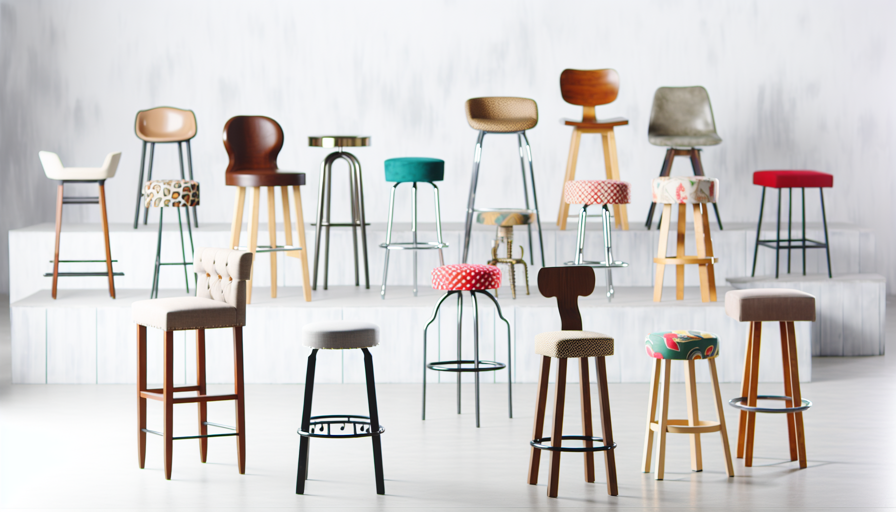 A variety of stylish bar stools