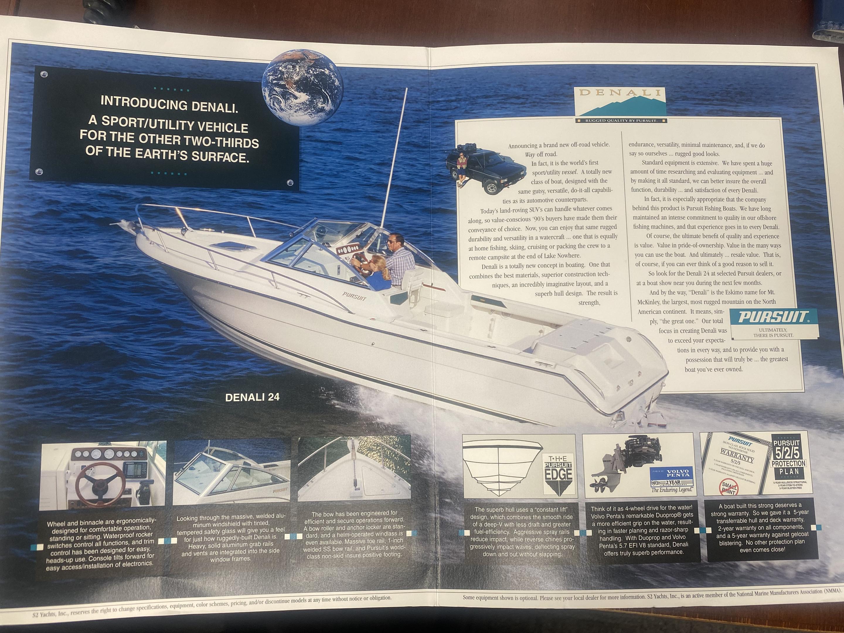 Page from a brochure of the Pursuit Denali