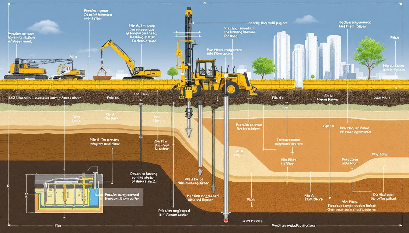 Commercial mini piling solutions for various projects.