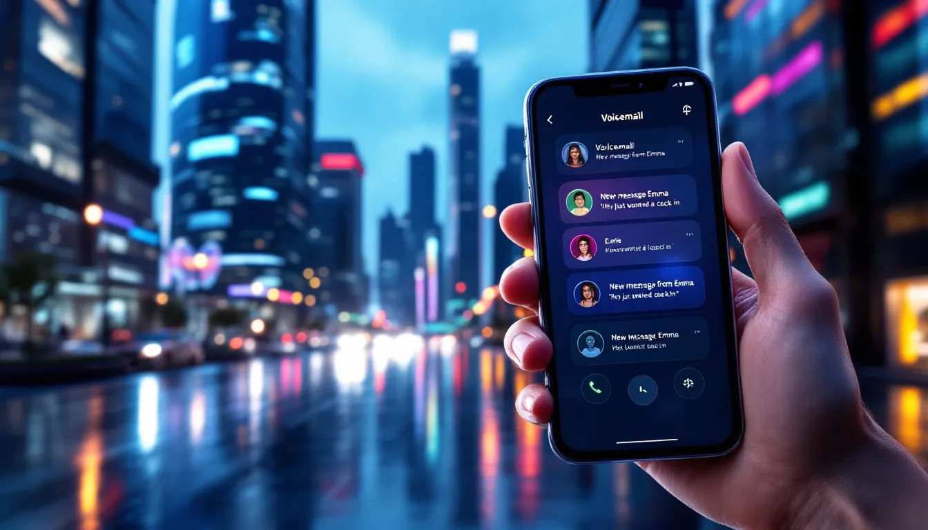 A visual representation of virtual voicemail features on a smartphone.