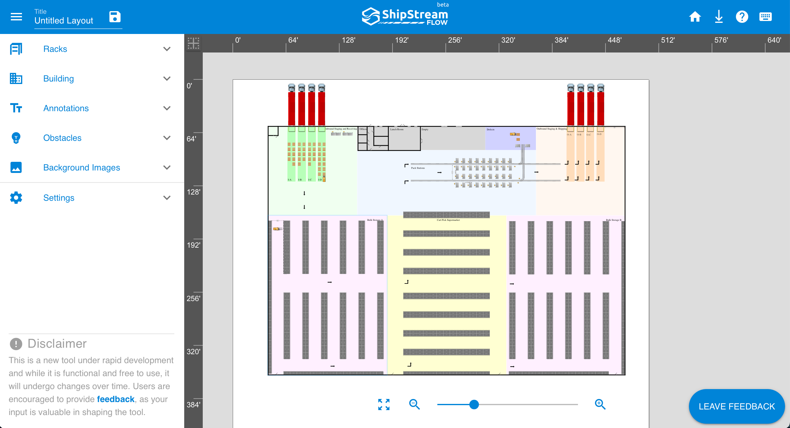 An example of ShipStream's Flow tool