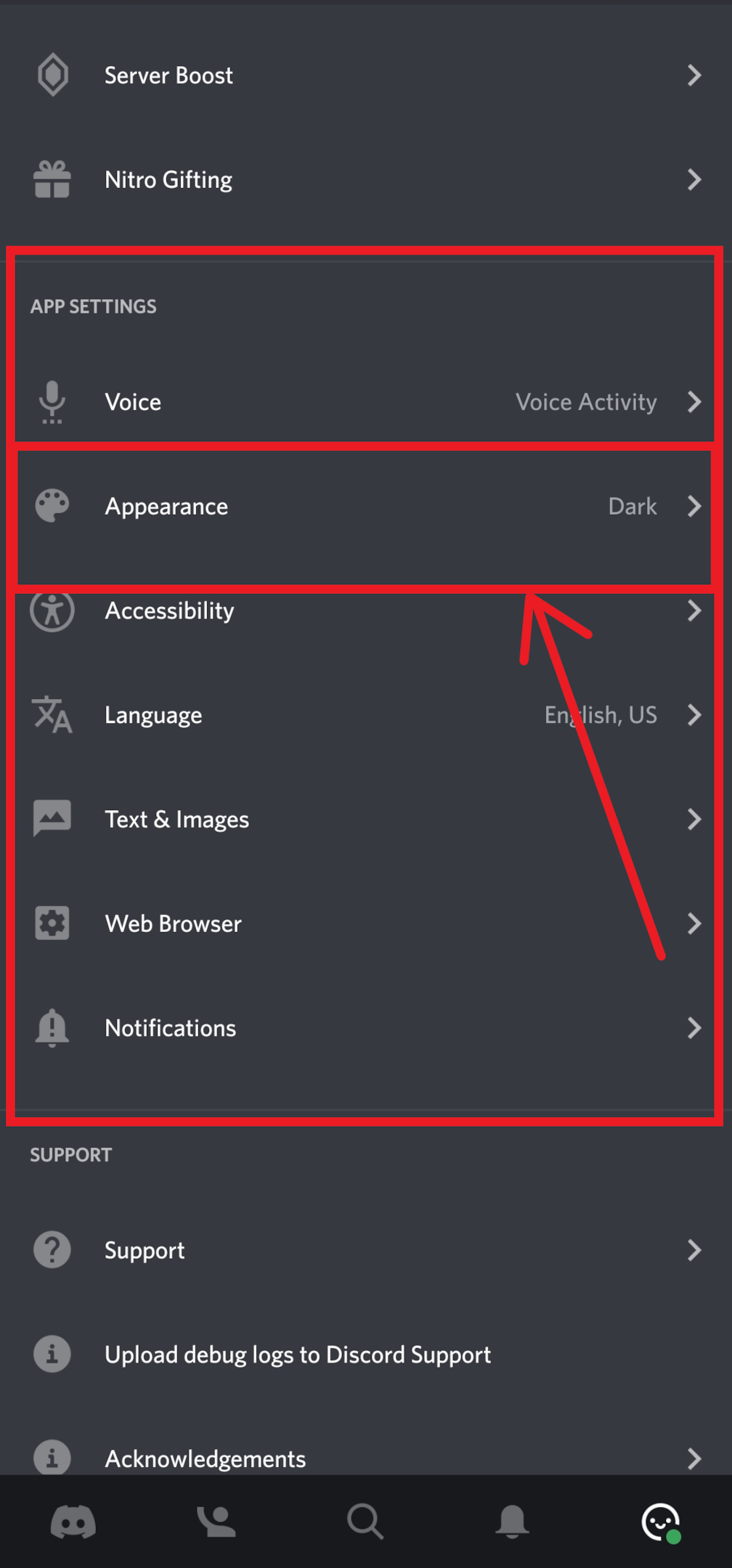 Discord -> App Settings -> Appearance