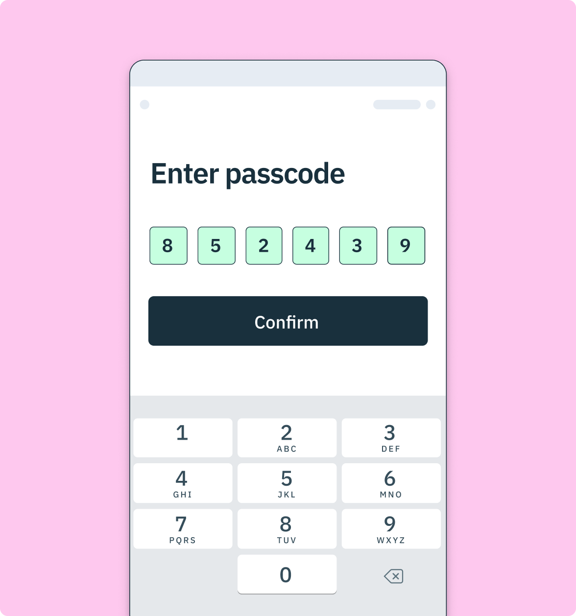 An example of a one-time passcode (OTP) authentication process