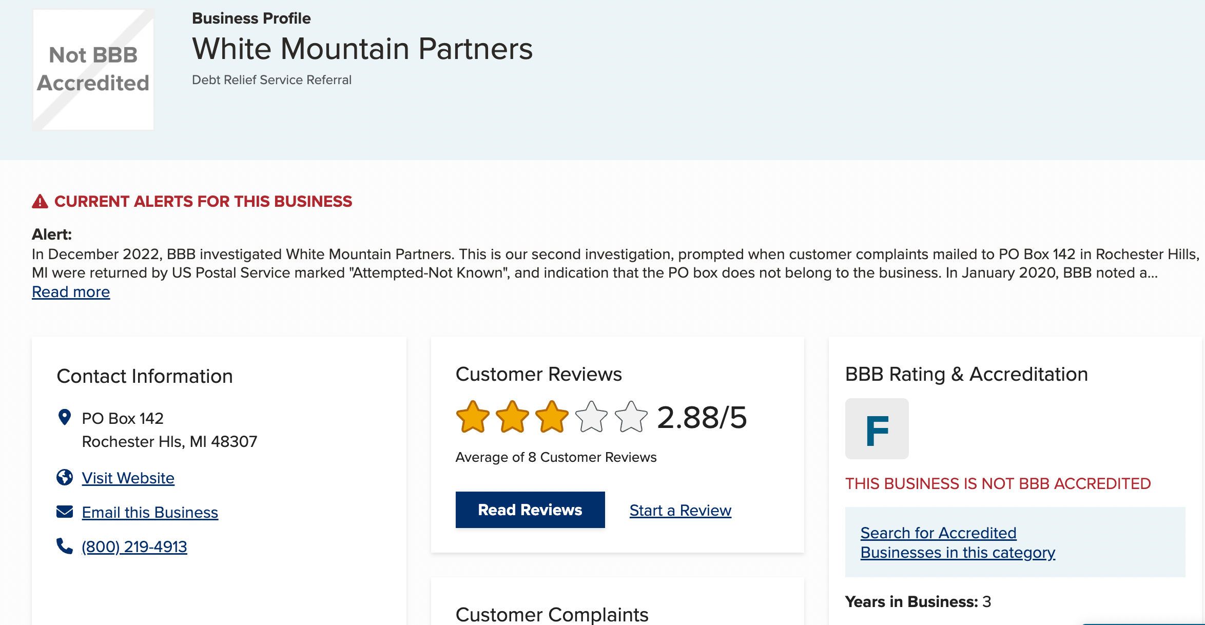 White Mountain Partners reviews show good reason to hesitate.