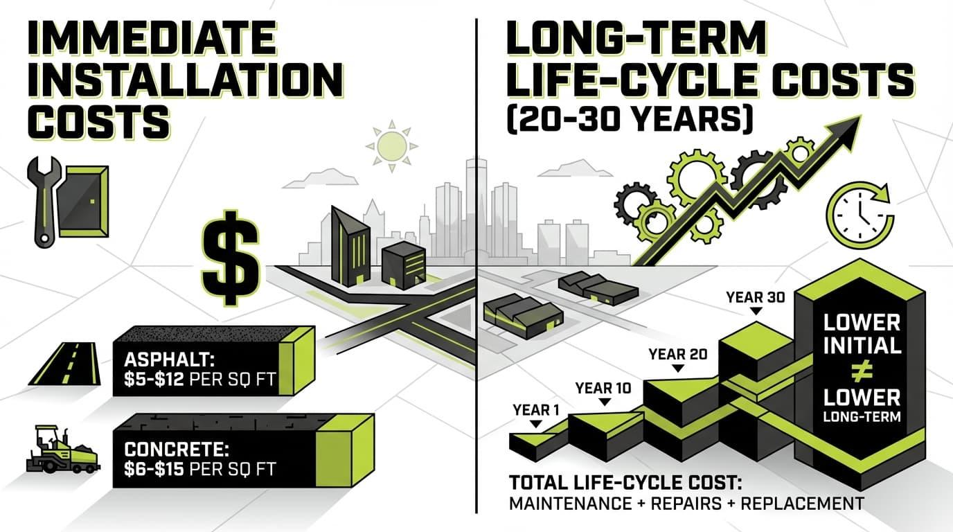 Why “Is Asphalt Cheaper Than Concrete?” isn’t a Simple Yes/No