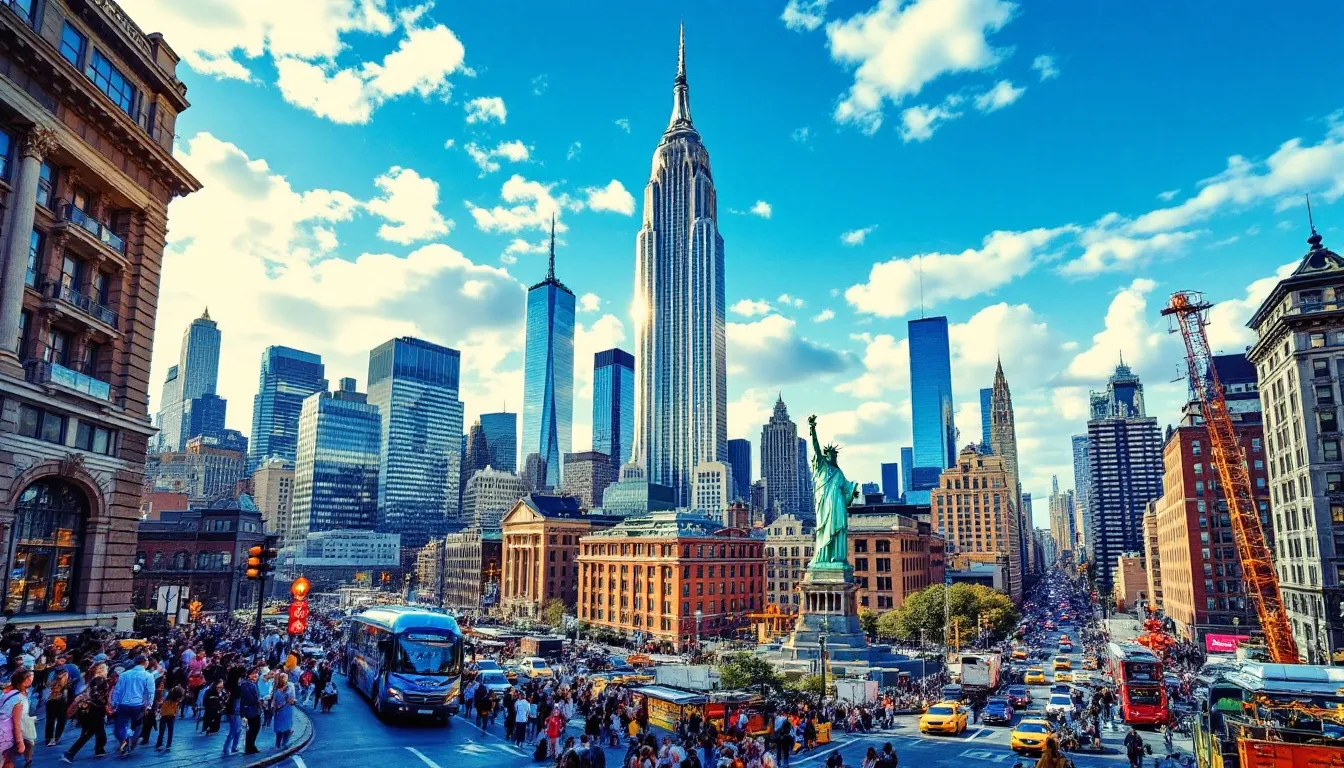 A view of the New York City skyline showcasing its vibrant energy and iconic structures.