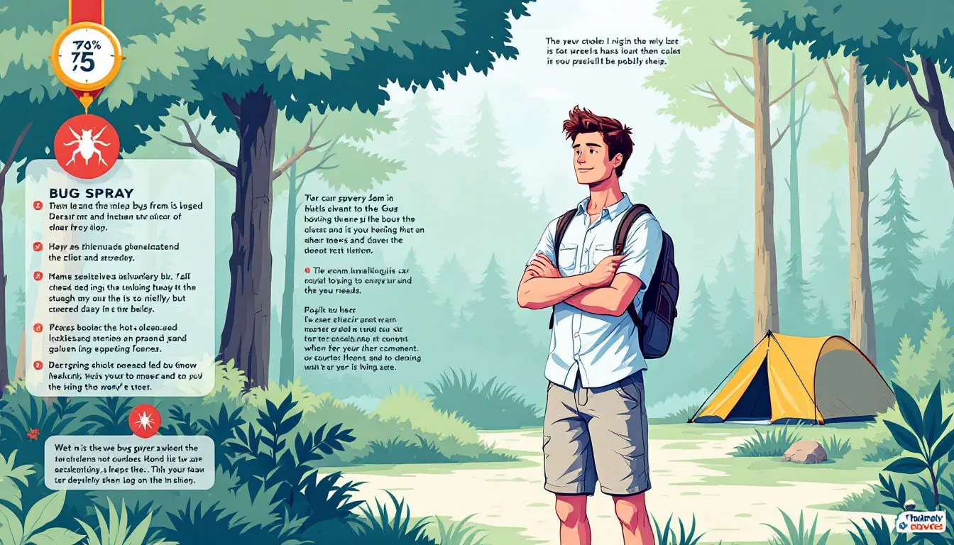 A person applying bug spray to their arms to keep mosquitoes away while camping.