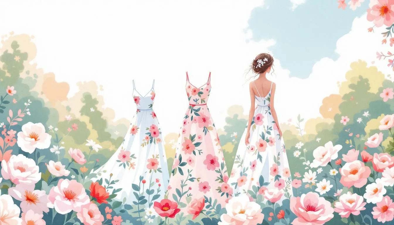 A collection of women's casual wedding dresses in various styles.