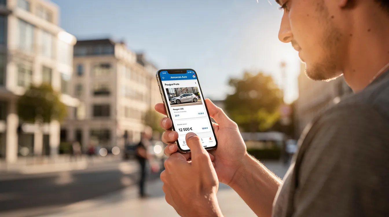 Una persona consulta offerte di noleggio auto sullo smartphone.