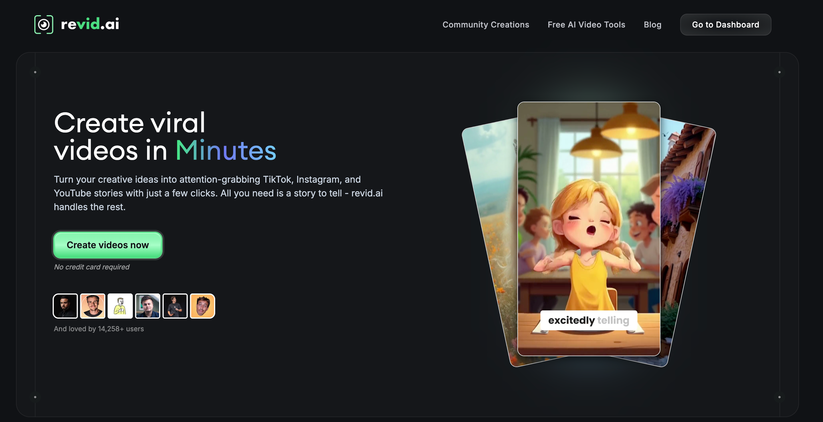 revid.ai landing page