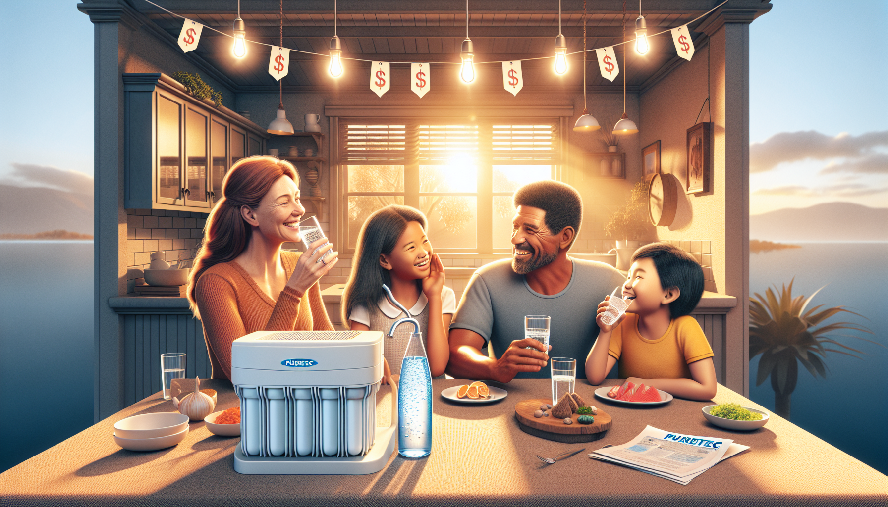 Illustration of Australian household with Puretec water filter