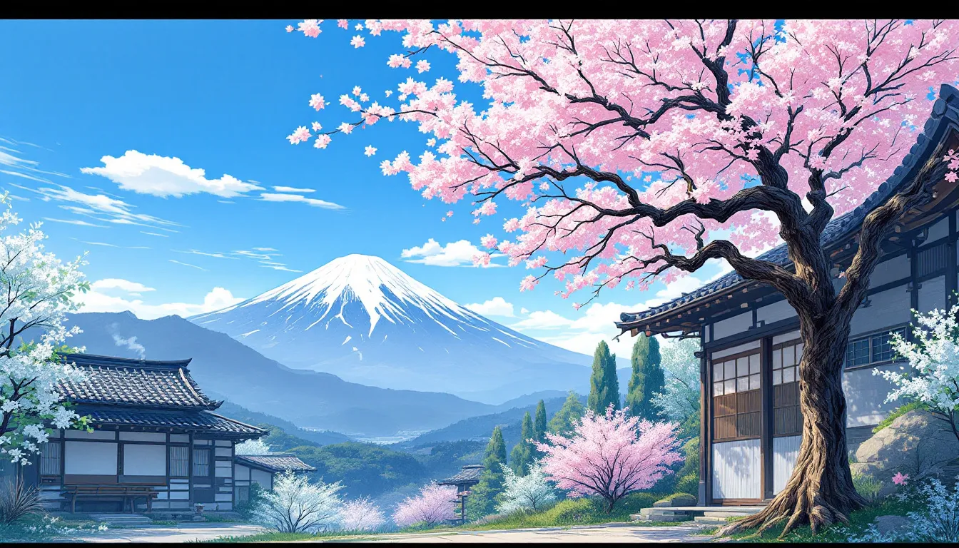 A modern artwork inspired by traditional Japanese woodblock prints.