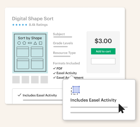 Adding an Easel resource to a TPT product listing