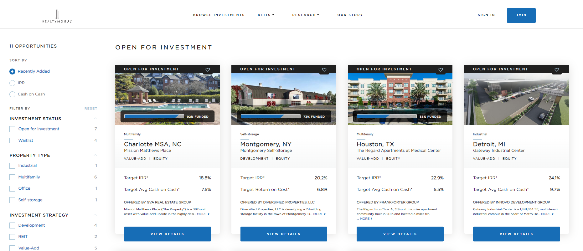 RealtyMogul Review 2024: A Real Estate Crowdfunding Investing Platform ...