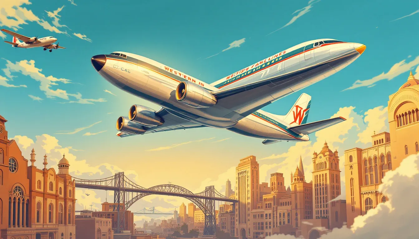 The transformation of Western Airlines during the Jet Age, highlighting its innovative aircraft.