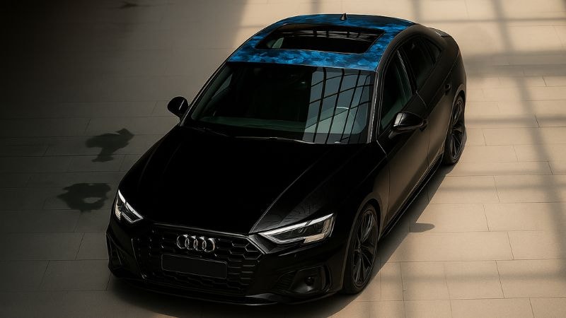Audi with roof wrap