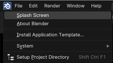 A screenshot of the Blender Menu in Blender 4
