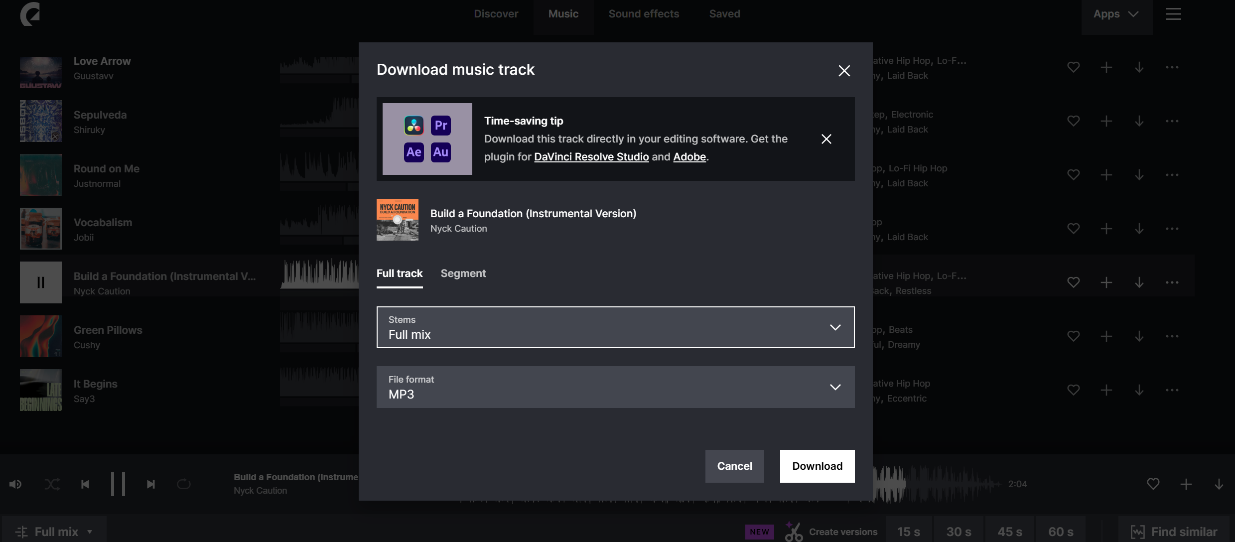 Audio file from Epidemic