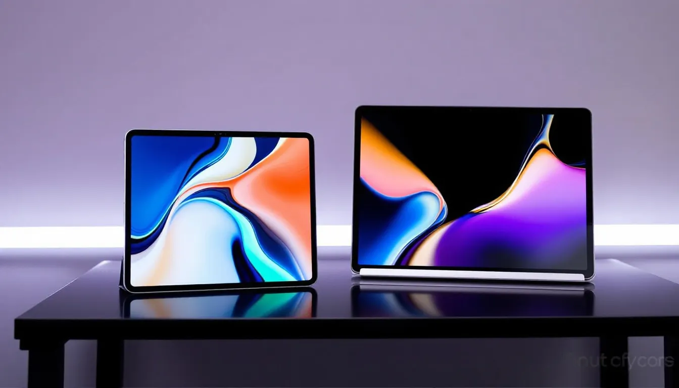 Vergleich der Displayqualität zwischen iPad 11 2025 und Galaxy Tab S10 Ultra.